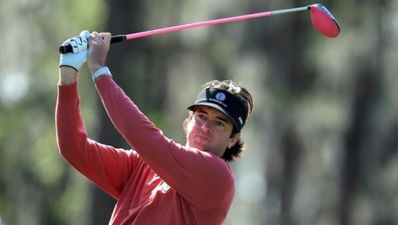 Video: Bubba Watson hits a drive straight at his friend