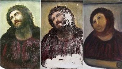 Video: Remember the woman that ruined the Jesus painting? She’s now cashing in on her spectacular blunder