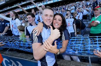 Pic: A great day for the Mannions as Paul’s sister surprises him on Croke Park pitch