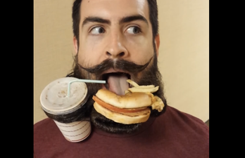 Video: How to eat food using only your beard…