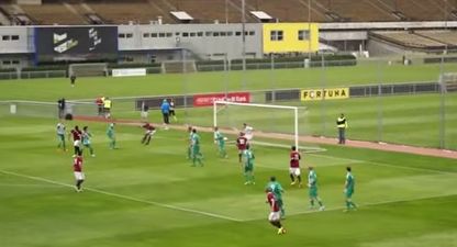 Video: Sparta Prague player scores with an ass volley