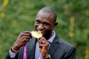 Pic: Yes, that’s David Rudisha in a Clare GAA jersey with his Olympic gold medal