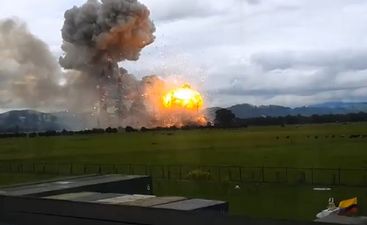 Video: Incredible footage of huge explosion at a Colombian gunpowder factory