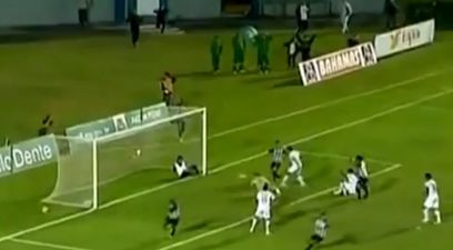 Video: Brazilian team’s masseur runs on the pitch to pull off double save and stop opposition scoring the winner