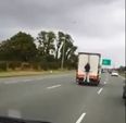 Video: Did anyone see this guy standing on the back of moving truck on the N7 this evening?