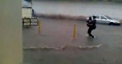 Video: Hole Lotta Love – Romantic gesture goes terribly wrong as couple falls into giant pothole