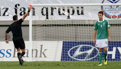 Video: Jonny Evans goes a bit mad in Azerbaijan, kicks a guy, gets sent off