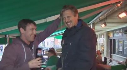 Video: Irish fan soaks reporter on German Sky Sports News