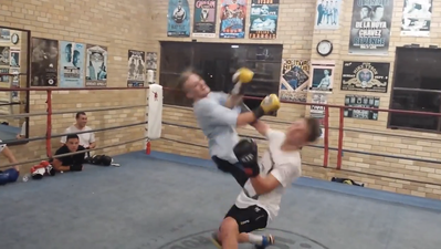 Video: Sparring match ends in epic fashion