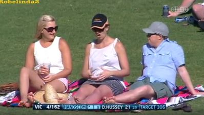 Video: Cricketer’s girlfriend caught on camera simulating sex as he’s interviewed live on TV