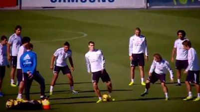 Video: Ronaldo, Bale and company having some highly skilled craic at Real Madrid training
