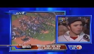 Video: Tired and emotional Red Sox fan drops f-bomb live on air