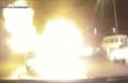 Video: Amazing footage as car randomly bursts into flames in Russia