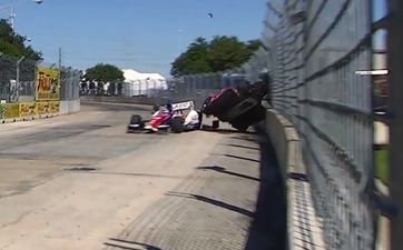 Incredible image taken from the crowd of Dario Franchitti’s crash in Houston yesterday