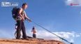 Video: How about this for a daring rope jump?