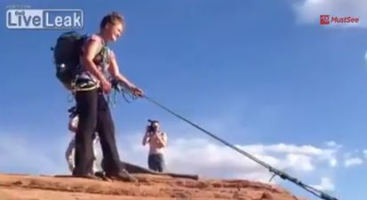 Video: How about this for a daring rope jump?