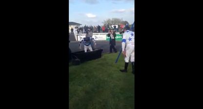 Video: Plenty of horse play among the jockeys for JT McNamara and Jonjo Bright fundraiser