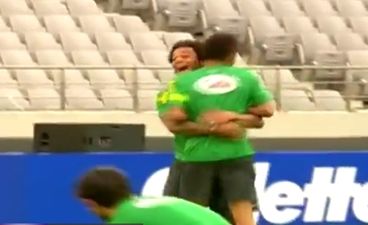 Video: Marcelo really enjoyed David Luiz schooling Neymar on the training ground