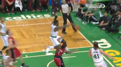 Video: Ridiculous block from the NBA as defender leapfrogs attacker