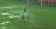 Video: Despite the water-logged pitch, this match in Lithuania somehow got the go-ahead