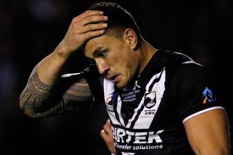 Video: Embarrassing slip costs Sonny Bill Williams a try at the Rugby League World Cup