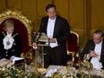 Picture: David Cameron calls for austerity while standing next to golden throne
