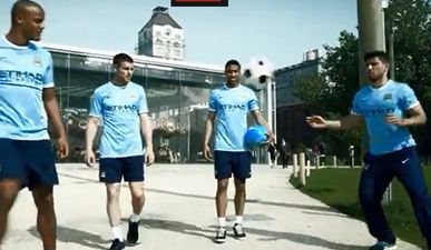Video: Man City players show impressive juggling skills in New York City in new promotional ad