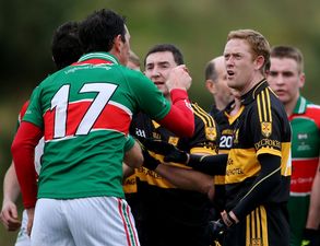 Picture: Things got a bit heated between the Gooch and his opponent yesterday