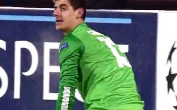 Video: Thibaut Courtois was responsible for a truly terrible Atletico Madrid own goal this evening