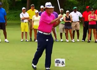 Video: 78-year old golfing legend stars in ‘Man getting hit by golf ball’