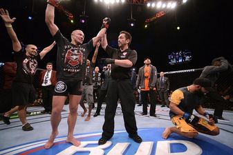 Picture: Look at the state of Georges St-Pierre’s face after last night’s bout