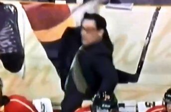 Video: Ice hockey coach throws mother of all hissy-fits on the bench