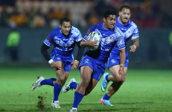 Video: The Samoan rugby league team really enjoyed their World Cup win over France
