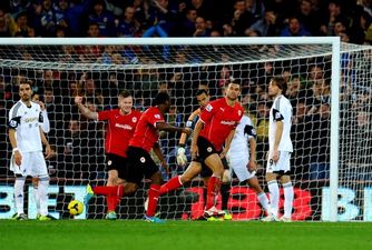 Pic: Aerial view of the city of Swansea as seen on Sky Sports. Except that’s not Swansea.