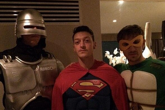 Picture: The Arsenal players kitted out for their Christmas party in fancy dress
