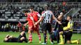 GIF: Referee Mike Jones knocked down in hilarious fashion during Newcastle v Southampton