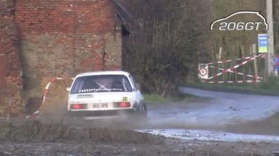 Video: Rally car meets an unfortunate end in a barn wall