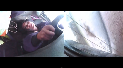 Video: Woman remains surprisingly calm after flipping SUV