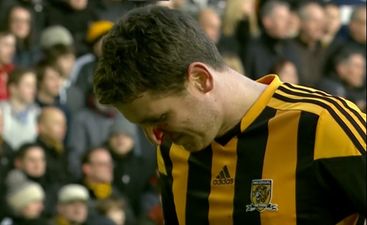 GIF: Alex Bruce runs face first into the post