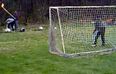 Video: Slovenian team fire footballs from canons on goal for goalkeeping practise