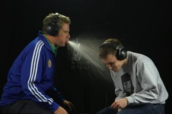 Watch as a wet Will Ferrell completely drenches his opponent in this BBC innuendo interview