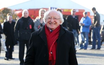 Pic: Taking a selfie with the President was the highlight of this punter’s trip to Leopardstown