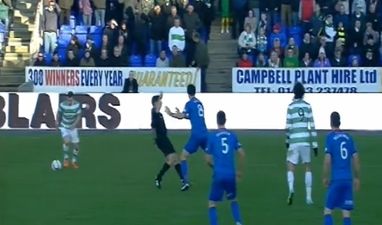 Video: Referee gets pushed on his arse in the SPL