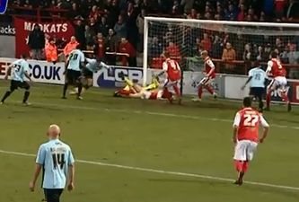 Video: A truly almighty goalmouth scramble from a League Two clash at the weekend