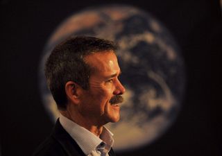Pic: Sliotar-gazing: Commander Chris Hadfield plays some hurling in Dublin