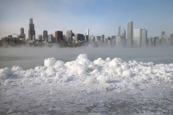 Picture: This aerial shot of a frozen Chicago is simply amazing