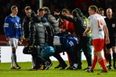 Pic: Everton’s Bryan Oviedo suffers horror injury against Stevenage (Warning: Graphic content)