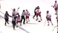 Video: College ice hockey match ends in mass brawl