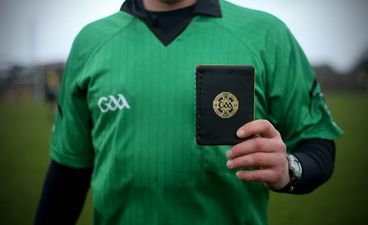 Video: Wicklow under-21 player shown black card for roaring ‘Where’s your f**king black card?’ at the ref