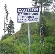 Pic: How did this car come to be hanging over a bridge in Rosses Point today?
